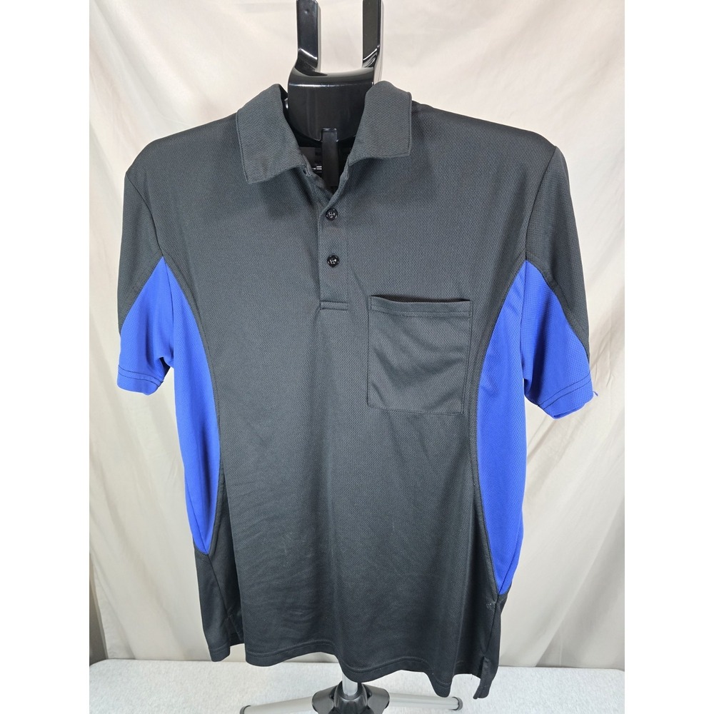 Waffle House By HPI Mens Medium Black & Blue Polo
